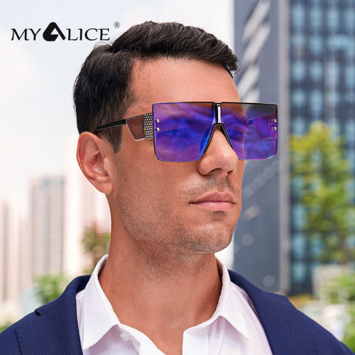 Women Men Fashion Oversized Sunglasses steampunk Personality Flat top eyeglasses Gift Outdoor tourism Wholesale UV400
