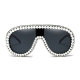 Fashion Women Oversized One-piece Sunglasses Luxury Zircon Pearl Decorate Goggles Brand Designer Sun Glasses UV400