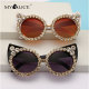 Fashion Decorative Cat Eye Sunglasses Leopard Diamond Luxury Personality Party party Oculos De Sol Feminino UV400