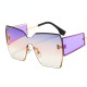 Fashion Oversized Rimless Sunglasses Women One-piece Gradient Thick Temples Brand Designer Trend Personality UV400