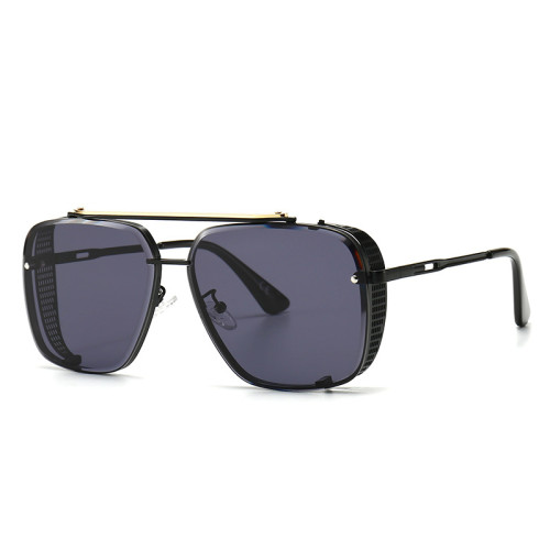 Classic Square Pilot Sunglasses Men Vintage Brand Design Sun Glasses Gold Tea Gradient Lens Women Shades UV400 Outdoor Driving