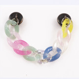 1Pcs Metal Chain Croc Shoes Charms Transparent Leopard Print Decorations Bling Colorful Mix Rhinestone Accessories