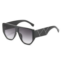 Flat Top Oversized Square Sunglasses Women Fashion Big Frame Glasses Vintage Gradient Sun Glasses Men Striped Shades UV400