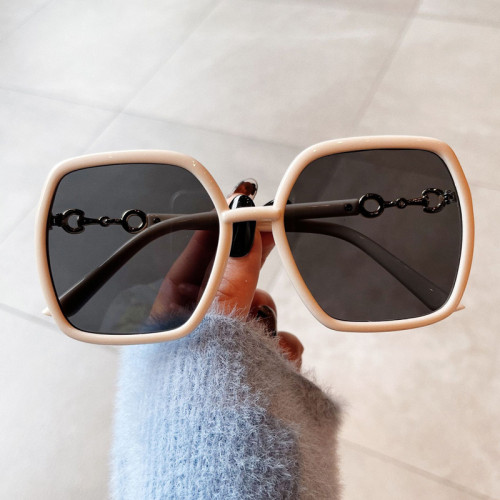 Irregular Polygon Square Sunglasses for Women Fashion Brand Oversized Leopard Beige Gray Sun Glasses Female Elegant Shades UV400