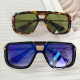 2022 New Retro Double Bridges Men Sunglasses Fashion Black Clear Eyewear Trending Hollow Leopard Blue Sun Glasses Men Women Shad
