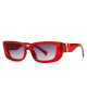 Retro Cat Eye Frame Sunglasses Women Luxury V Sun Glasses Men Fashion Rectangle Jelly Yellow Sunglasses with Metal Design UV400