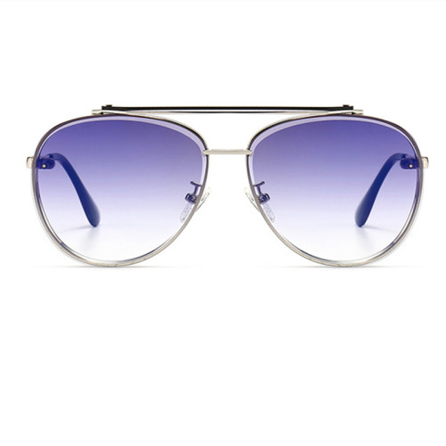 Vintage Pilot Round Sunglasses Men Women Fashion Brand Design Sun Glasses Female Metal Gradient Shades Driving Travel UV400