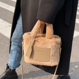 Small Faux Fur Bucket Crossbody Bag with Short Handle 2022 Winter New High-quality Women's Designer Handbag Shoulder Bags
