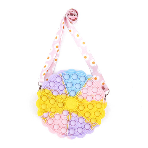 Daisy Backpack Rainbow Macaron Round Coin Purse Children Wallet Popites Keychain Push Bubbles Fidget Toy Girl Crossbody