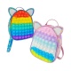 Cartoon Rabbit Ears Backpack Shiny Schoolbag POP ITS Bags Kawaii Girls Boys Storage Adult Anti Stress Reliever Squeeze Toys