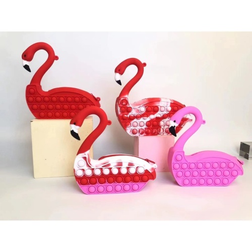 Flamingo Squishy Bag Silicone Toy Bag Vent Press Toy Fidget Toys Poppit Push Bubble Coin Purse Relieve Fidget Toys Gifts