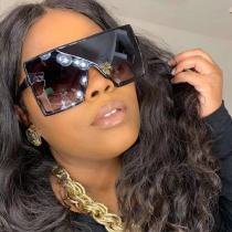 Europe-America ins trend one-piece sunglasses women Vintage large box gradient color sunglasses cross-border sunglasses