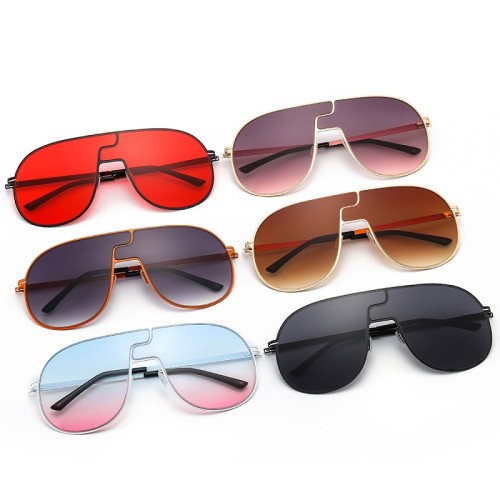 2022 New Fashion Shield Sunglasses Women Men Round Oval Style Gradients Lens Alloy Metal Frame Brand Designer Sun Glasses UV400