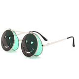 New Punk Steaming Clamshell Smiley Face Sunglasses European And American Trend Street Shooting Ocean Film Sunglasses Trend