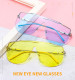 2022 The new metal one-piece fashion sunglasses 7135 vintage gorgeous treatment wild street shot men's and women's color sunglasses