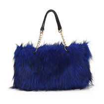 Winter Women Bag Luxury Faux Fur Shopping Totes Bag Metal Chain Handbag Plush Trendy 2021 New Shoulder Bags Cold Woollen Design