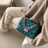 Brand Designer Fashion Women's Silver Chain Small Flap Crossbody Bag 2022 Winter Shoulder Handbags High Quality PU Leather Totes