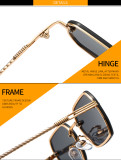 2022 Wholesale new metal oval square frame color UV protection fashion sunglasses men's and women's sunglasses