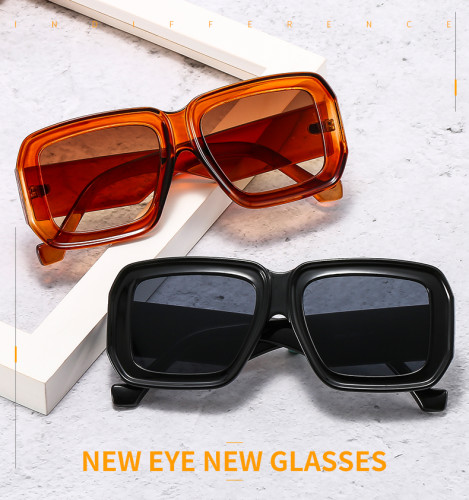 M362 square frame European and American modern personality rock personality catwalk sunglasses ins set of two-tone anti-ultraviolet sunglasses