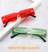 2022 Wholesale Personality hip hop frameless square one-piece diamond sunglasses New ins star same cross-border sunglasses women 6692