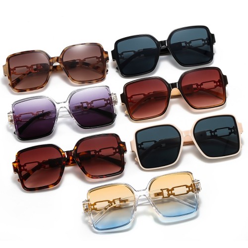 2022 New Fashion Square Sunglasses Men Women Gradients Lens Alloy Metal Decorate Frame Brand Designer Luxury Shield Style UV400