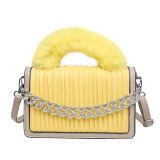 Pu Leather Women Handbags High Quality Ladies Small Faux Fur Handle Shoulder Bags Luxury Female Purse Crossbody Bag New