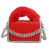 Pu Leather Women Handbags High Quality Ladies Small Faux Fur Handle Shoulder Bags Luxury Female Purse Crossbody Bag New