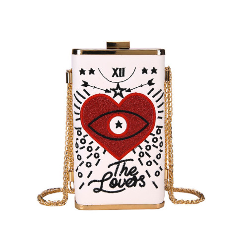 Women Luxury Handbag Embroidered eyes Love Chain Messenger Bag Evening Bag Lady Party Purse Cocktail banquet Bag Day Clutches
