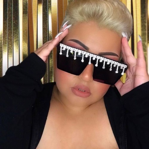 High Quality Women's Crystal Sunglasses Lady Square Shades Luxury Rhinestones Sunglasses Female Driving Glasses zonnebril dames