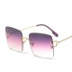 Purple Rivet Rimless Sunglasses Gradient Shades Big Frame Women Men Fashion Sunglasses Luxury Brand Designer Chic Eyewear UV400