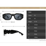 Vintage Modern Double Beam Rivets Sunglasses Women New Retro Celebrity Square Sun Glasses Fashion For Female Shades oculos 2022