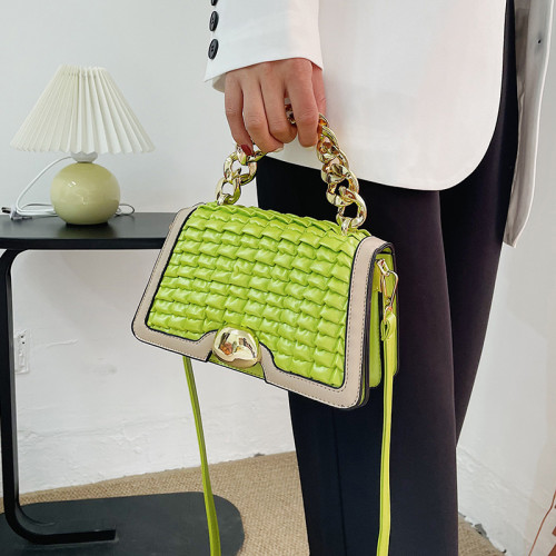 Puff Padded Thick Chains Small Ruched Purse Quilted Women Luxury Panelled Messenger Bags Luxury Women Trapezoid Hand Clutch Bags