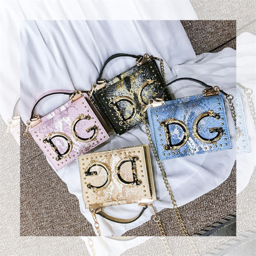 Luxury Desinger Snakeskin Fashion Bag Women Messenger Handbag Unique Crossbody With Chain