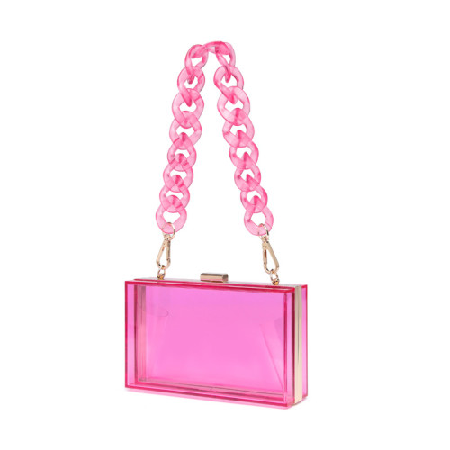 fashion acrylic box women shoulder bags designer handabgs luxury transparent crossbody bag clear pvc evening clutch small purses