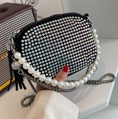 2022 Diamond Chain Evening Bag for Women Luxury Designer Handbags Mini Square Lady Shoulder Crossbody Bags Crystal Purses