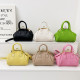 Retro Striped Metal Clip Shell Bags for Women Shoulder Bag Pu Leather Shoulder Messenger Bags Fashion Lady Handbags Purse 2022