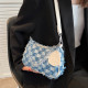 Bag Women 2022 Denim Plaid Ladies Shoulder Casual All-match Trend Hand-held Messenger Work Purses Designer Cross Body Bag Woman