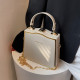 Mini PU Leather Simple Box Shape Chain Crossbody Shoulder Tote Bag 2022 Women Fashion Brand Luxury Handbags and Purses