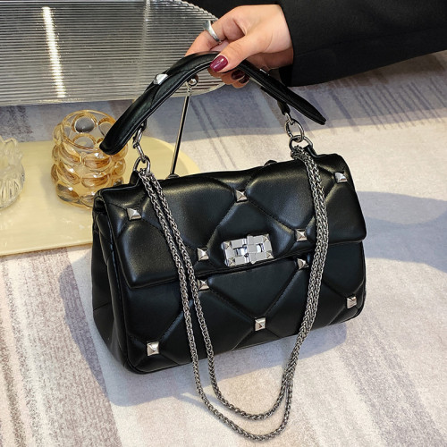 Luxury Band Design Handbag and Purse Shoulder Crossbody Bag for Women 2022 New Rivet Totes Fashion Messenger Bag High Quality
