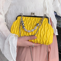 With Big Diamond Hand Chain Pearl Bag PU Leather Crossbody Bag  2022 Cute Totes Women's Designer Handbag Luxury Brand
