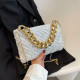 Fashion Knitting Crossbody Bags For Women Thick Chain Shoulder Bag Square Ladies Handbags And Purses