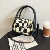 Fashion Art Plaid Crossbody Bags For Women Small Handbags And Purses Designer Shoulder Bag Pu Leather Female Hand Bag
