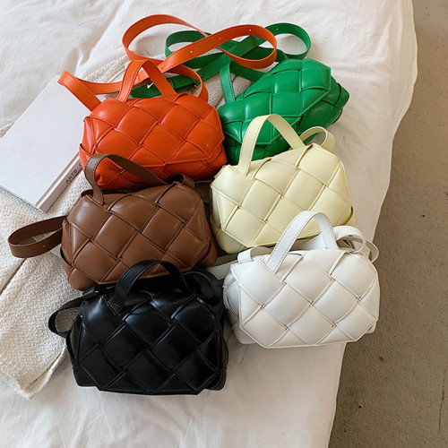 Women New Designer Brand Handbag Woven PU Leather Personality All-match Crossbody Shoulder Bag Fashion Tide  GF0041