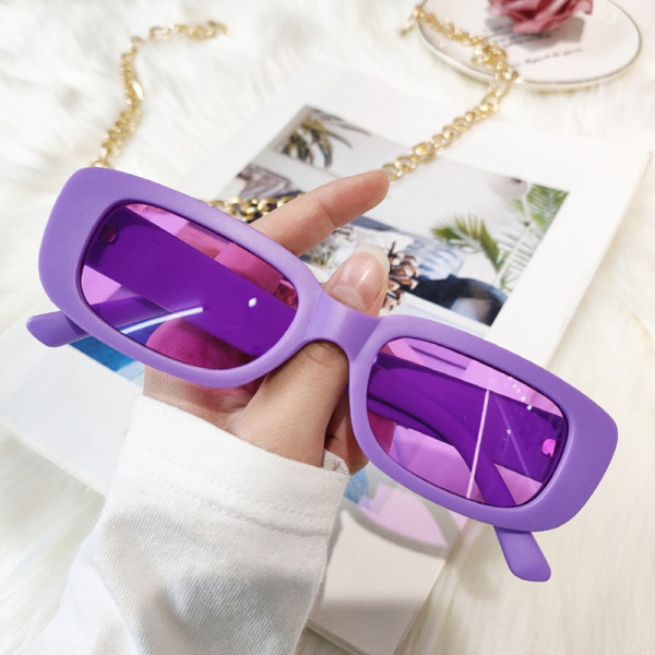 Sunglasses Women Man Fashion Small Rectangle Candy Color Lens Shades UV400 Men Pink Yellow Green Sun Glasses