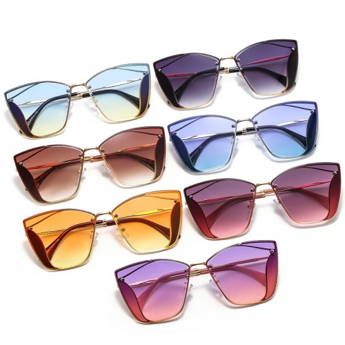 2022 New Fashion Cat Eye Sunglasses Women Men Luxury Brand Designer Butterfly Style High-Quality Alloy Frame Sun Glasses UV400