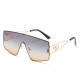 2022 New Fashion Shield Sunglasses Women Men High Quality PC Gradients Lens Alloy Metal Frame Brand Designer Trend Logo UV400