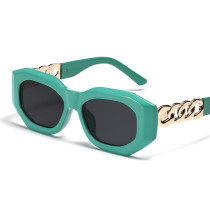 Square Sunglasses For Women 2022 New Fashion Trendy Brand Polygon Chain Sunglasses Female Classic Luxury Shades UV400