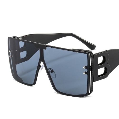 Fashion Large Frame B Letters Sunglasses Women 2021 Luxury Brand Retro Square Metal Sun Glasses Men Fashion Gradient Shades Lady
