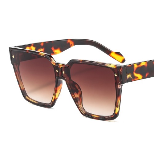 2022 New Fashion Shield Sunglasses Women Men Square Leopard Color Gradients Lens Frame Brand Designer Vintage Sunglasses UV400