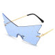 Women Luxury Butterfly Diamond Sunglasses Men New Fashion Trending Rimless One Piece Oversized Sun Glasses Red Black UV400